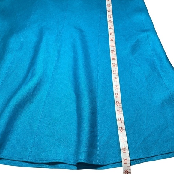 TALBOTS Petites 100% Pure Irish Linen Unlined A-Line Midi Skirt Side Zipper 6P - Picture 6 of 7